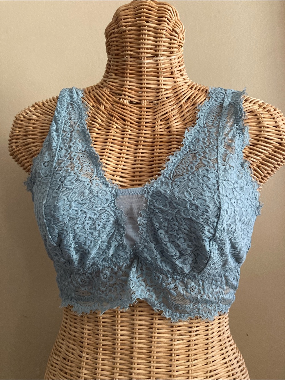 Aerie Lace Bralette - Light Blue Women's Intimates L